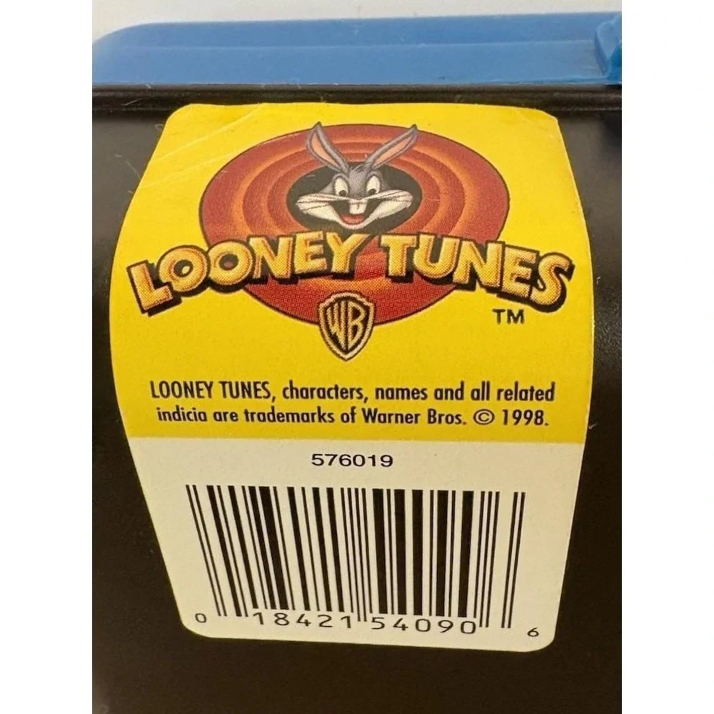 VTG Looney Tunes Taz Spacemaker Pencil Box Storage Case Blue Retro USA